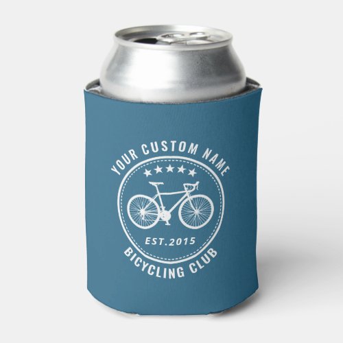 Your Bike Club Family Location Name Aqua Blue Can Cooler