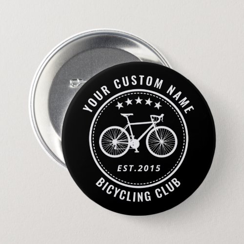 Your Bike Club Family or Location Name Black Button