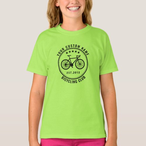 Your Bike Club or Location Name Bright Lime T_Shirt