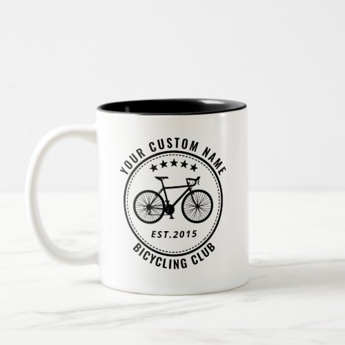 Your Bike Club or Location Name Custom Color 11oz Two_Tone Coffee Mug