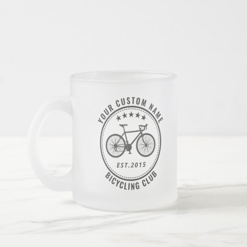 Your Bike Club or Location Name Custom Frosted Glass Coffee Mug