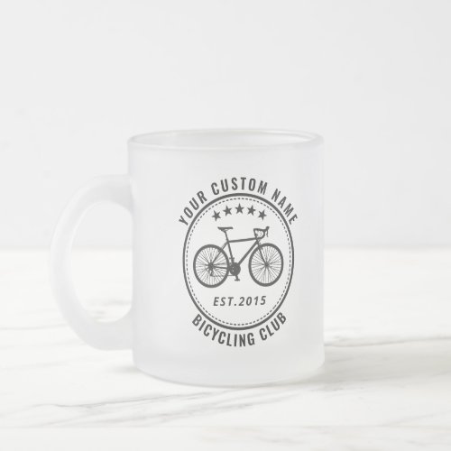 Your Bike Club or Location Name Custom Frosted Glass Coffee Mug