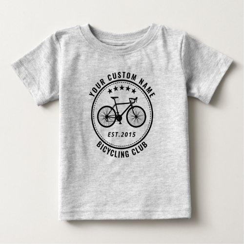 Your Bike Club or Location Name Custom Gray Baby T_Shirt