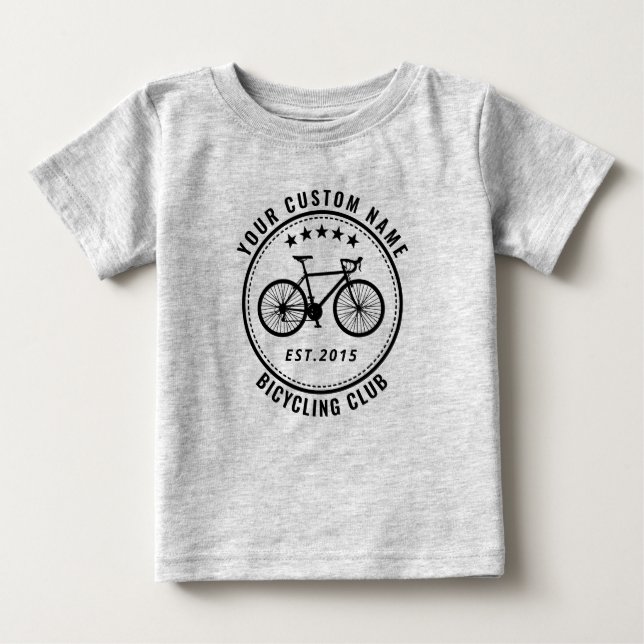 Your Bike Club or Location Name Custom Gray Baby T-Shirt (Front)
