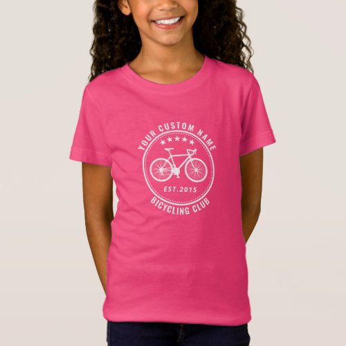 Your Bike Club or Location Name Custom Hot Pink T_Shirt