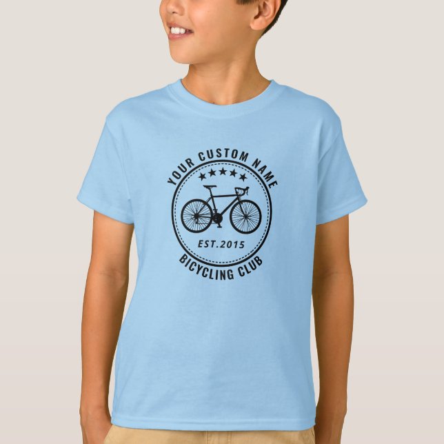 Your Bike Club or Location Name Light Blue T-Shirt (Front)