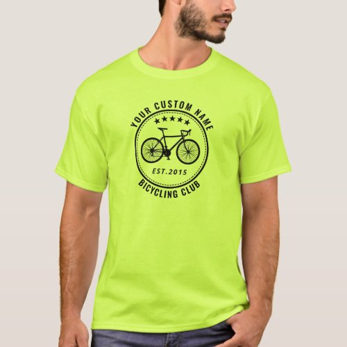 Your Bike Club or Location Name Safety Green T_Shirt