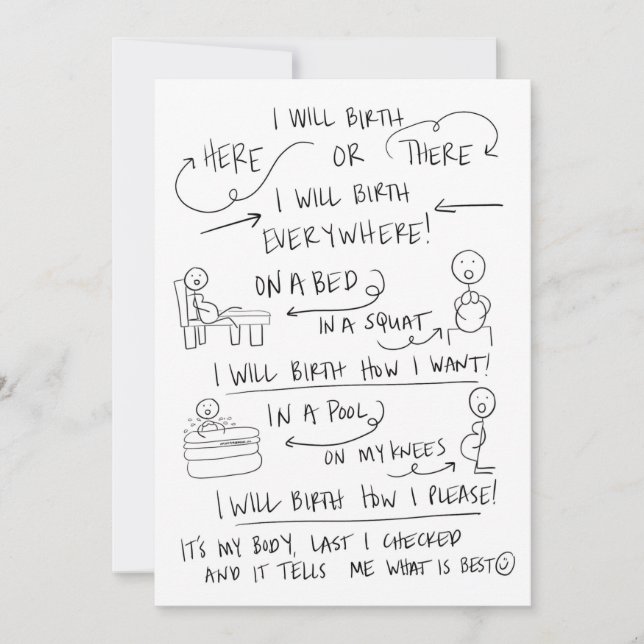 Your Birth Your Way Greeting Card (Front)