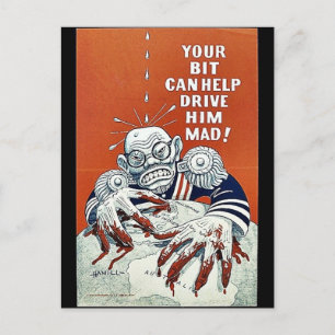 Your Bit Can Help Drive Him Mad! Postcard