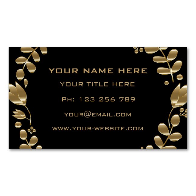 Your Black and Gold Magnetic Business Card Example (Front)