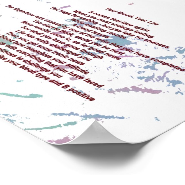 Your Blood, Your Life 12cm x 17cm Value Poster (Corner)