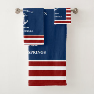 Your Boat Name Anchor Bath Towel Set