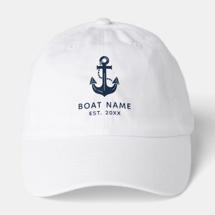Your Boat Name Anchor Blue Hat