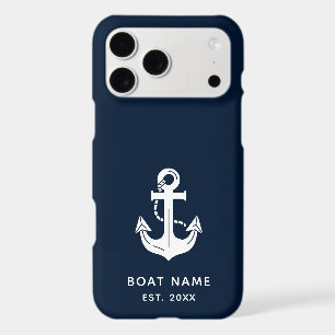 Your Boat Name Anchor Blue iPhone 17 Pro Max Case