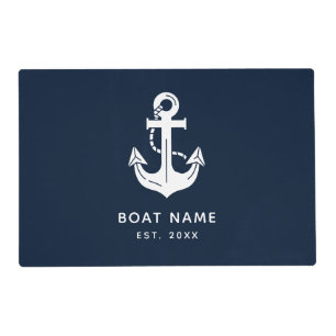 Your Boat Name Anchor Blue Placemat