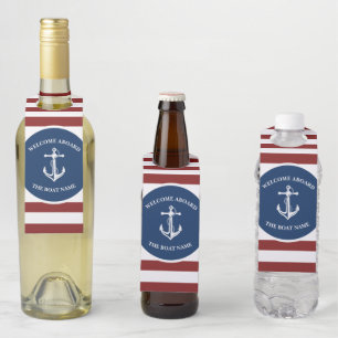 Your Boat Name Anchor Bottle Hanger Tag