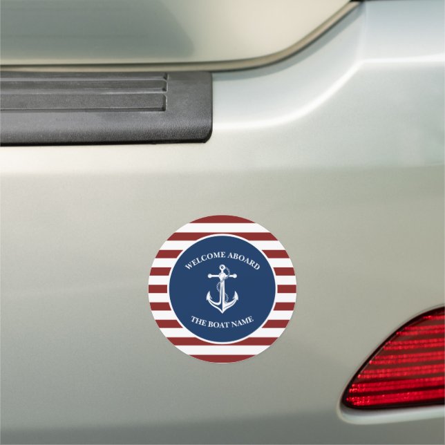 Your Boat Name Anchor Car Magnet (In Situ)