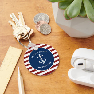Your Boat Name Anchor Keychain