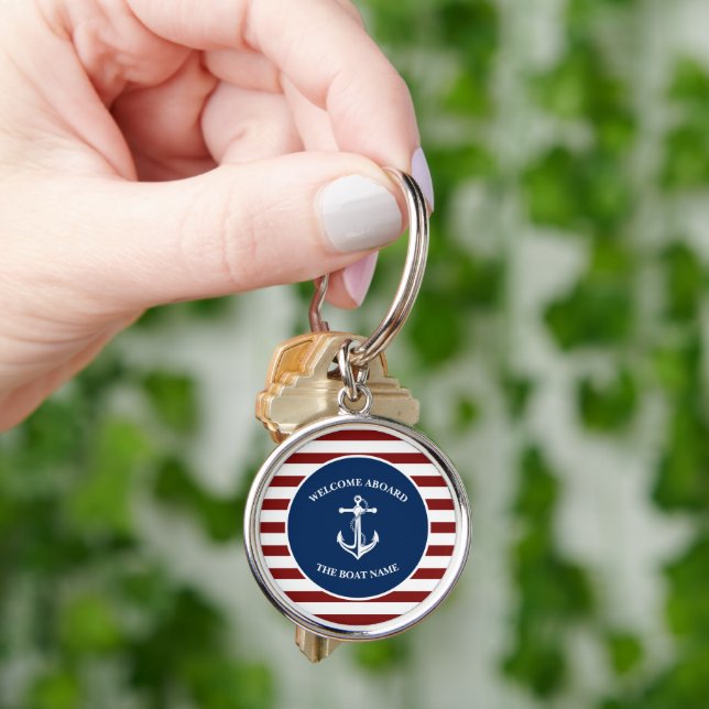 Your Boat Name Anchor Keychain (Hand)