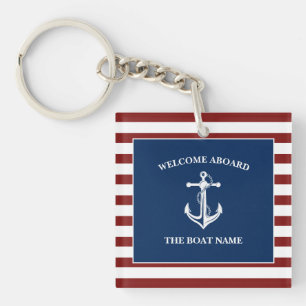 Your Boat Name Anchor Keychain
