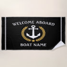 Your Boat Name Anchor Laurel Welcome Aboard Black