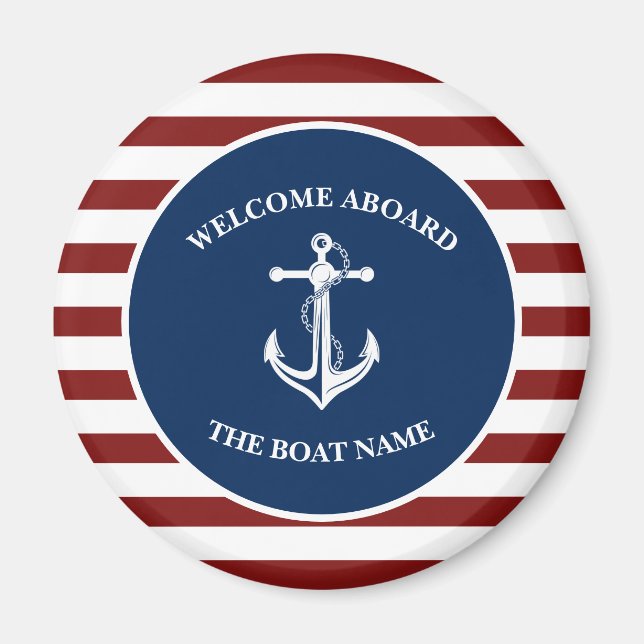 Your Boat Name Anchor Magnet (Front)