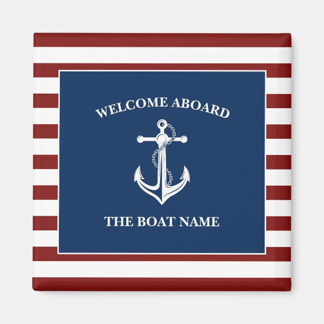 Your Boat Name Anchor Magnet (Front)
