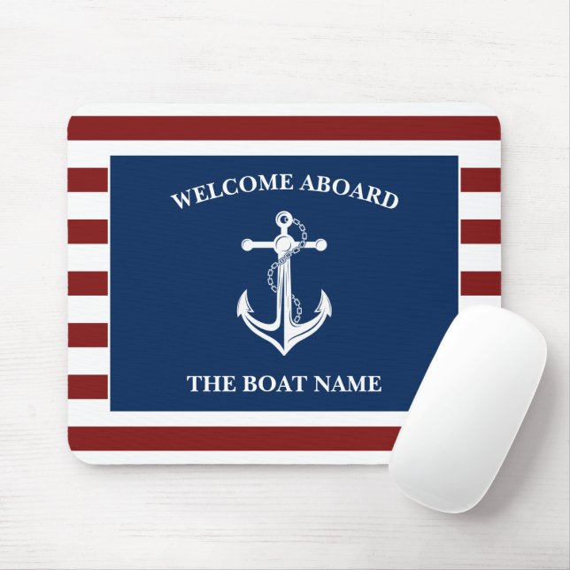 Your Boat Name Anchor Mouse Pad (With Mouse)