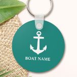 Your Boat Name Anchor Nautical Style Keychain<br><div class="desc">Your boat name or other desired text with a classic anchor on a nautical style key chain.</div>