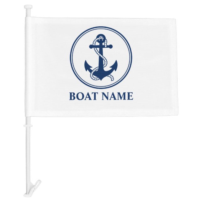 Your Boat Name Anchor & Rope Flag (Front)