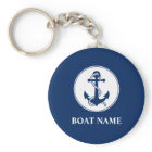 Your Boat Name Anchor & Rope Navy Blue