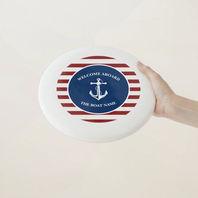 Your Boat Name Anchor Wham-O Frisbee (In Hand)