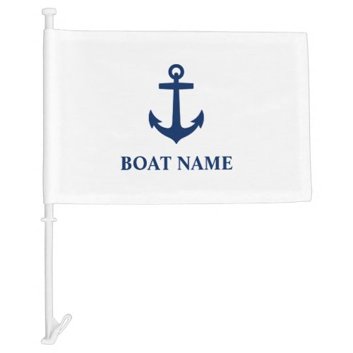 Your Boat Name Anchor White Flag