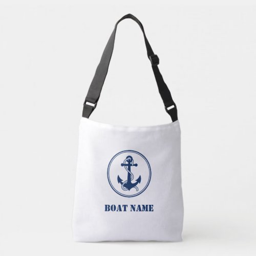 Your Boat Name Cross Body Tote Rope  Anchor