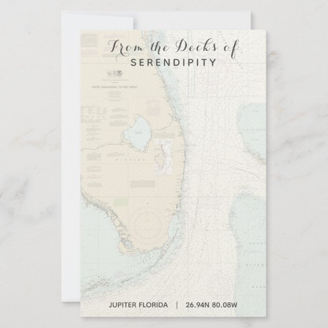 Your Boat Name From the Decks of Florida Nautical Stationery (Front)