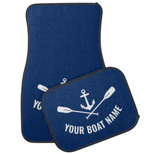 Your Boat Name Nautical Anchor and Oars Boat or Car Floor Mat