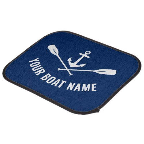 Your Boat Name or Text Nautical Anchor Oars Car Floor Mat