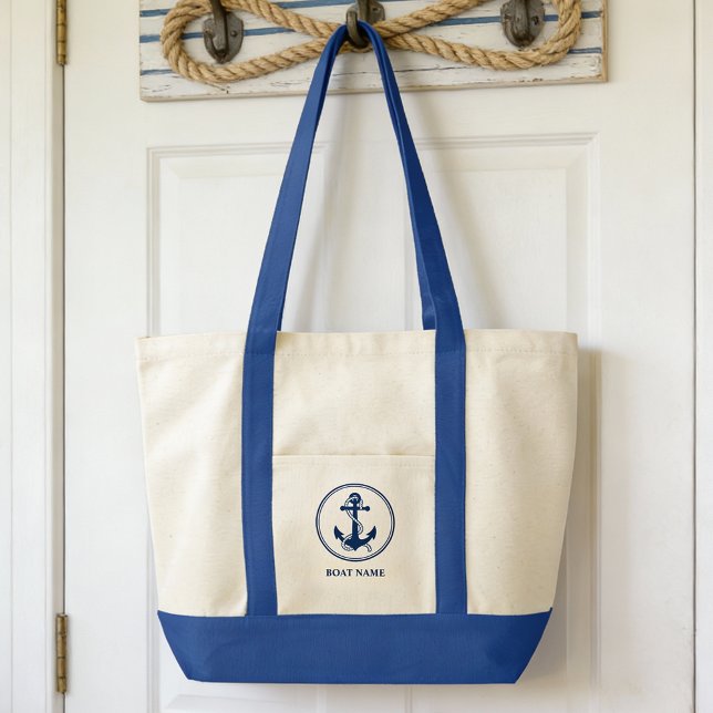 Your Boat Name Rope & Anchor Tote Bag (Creator Uploaded)