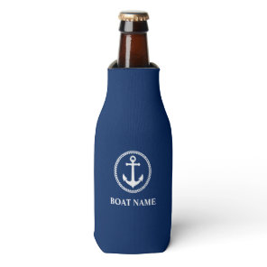 Your Boat Name Sea Anchor Blue Bottle Cooler