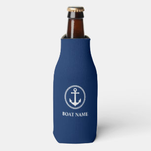 Your Boat Name Sea Anchor Blue Bottle Cooler