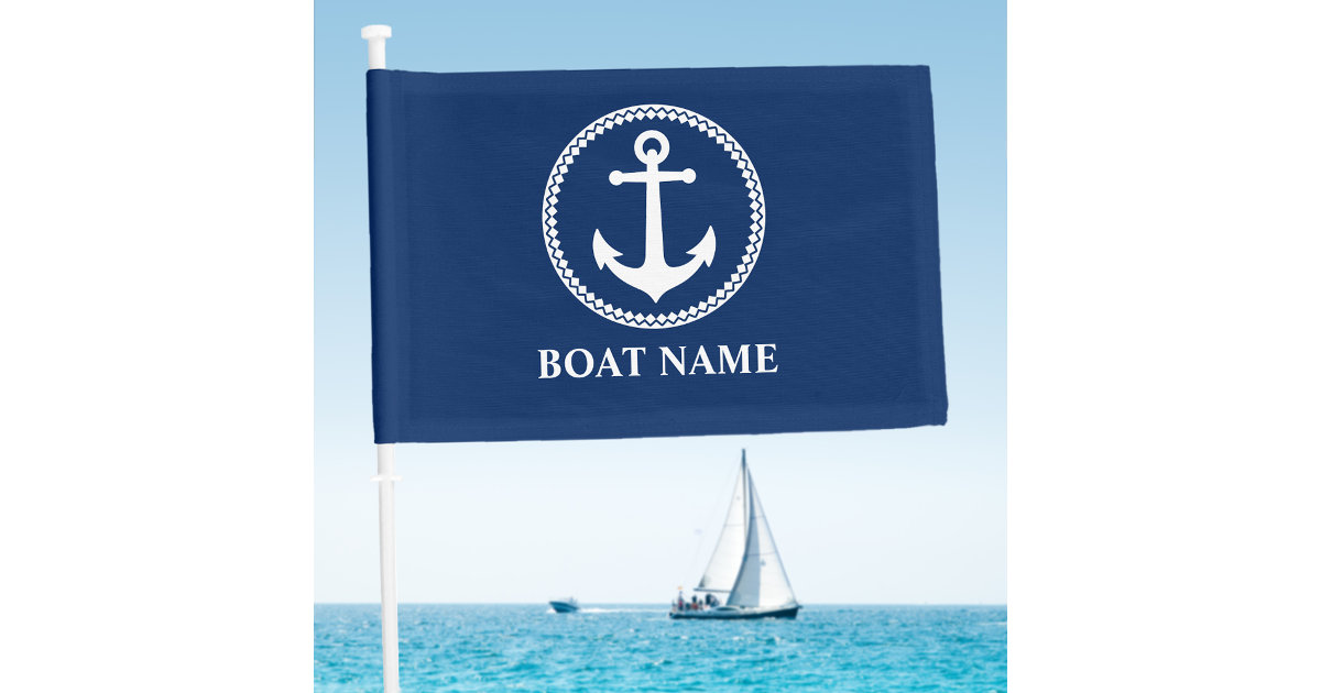 Your Boat Name Sea Anchor Flag Zazzle