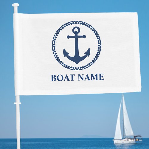Your Boat Name Sea Anchor Flag