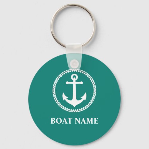 Your Boat Name Sea Anchor sa0a Keychain