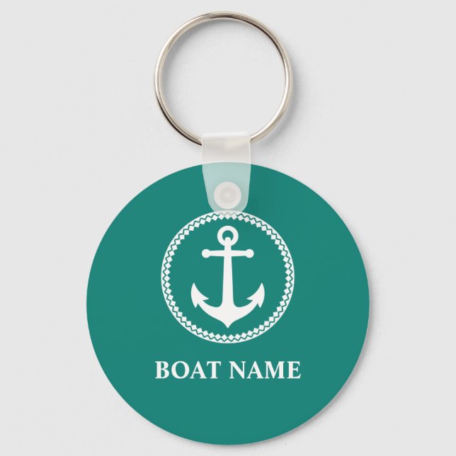 Your Boat Name Sea Anchor sa0a Keychain (Front)
