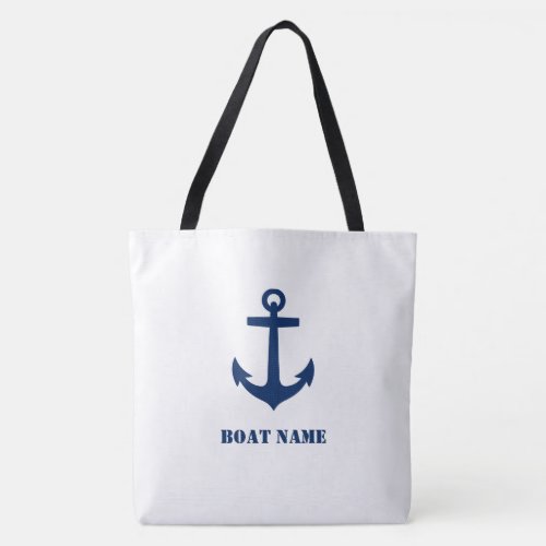 Your Boat Name Tote Stylish Large Anchor sh0d