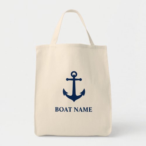 Your Boat Name Vintage Anchor Eco_Friendly Grocery Tote Bag