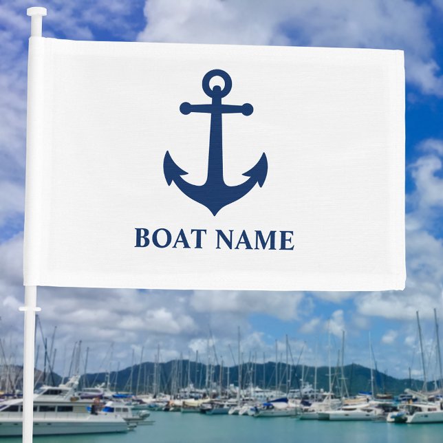 Your Boat Name Vintage Anchor Flag (Creator Uploaded)