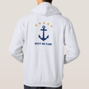 Your Boat or Name Classic Anchor Navy Gold Hoodie