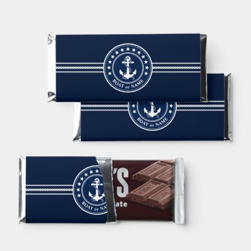 Your Boat Or Name Nautical Anchor Rope Stars Hershey Bar Favors