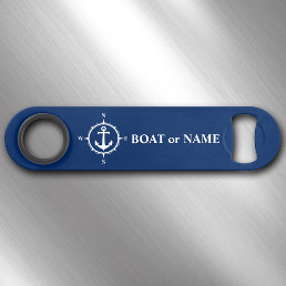 Your Boat or Name Nautical Compass Anchor Navy Bar Key